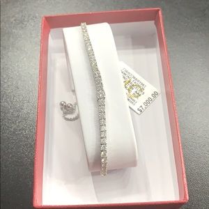 14k white gold 2ctw Diamond Bolo Bracelet